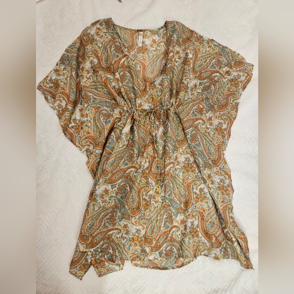 Helen Jon Paisley Mini Dress Coastal Beachwear,Cover Up NWOT - Picture 3 of 13